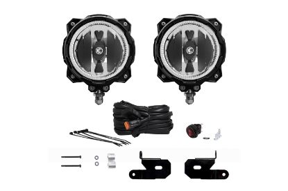 KC HiLiTES 6 Inch Pro6 Gravity LED - Pillar Mount - 2-Light System - SAE, ECE - 20W Driving Beam - 18-23 Jeep JL, JT, 4xe