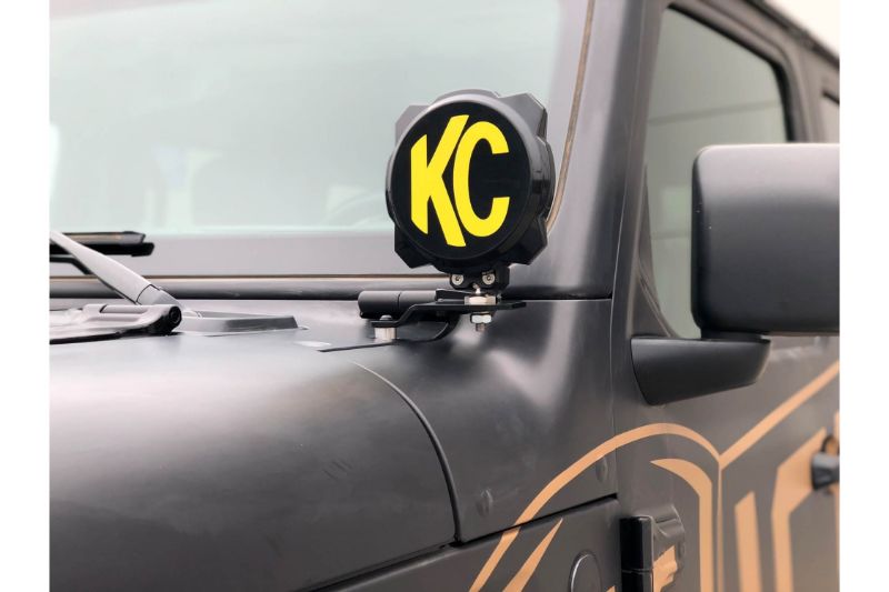 KC HiLiTES 6 Inch Pro6 Gravity LED - Pillar Mount - 2-Light System - SAE, ECE - 20W Driving Beam - 18-23 Jeep JL, JT, 4xe