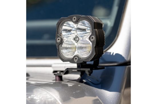 KC HiLiTES FLEX ERA 4 - 2-Light System - Pillar Mount - 80W Combo Beam - for 18-23 Jeep JL, JT, 4xe