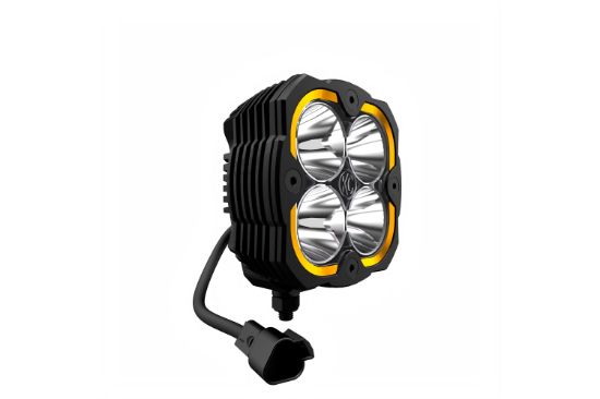 KC HiLiTES FLEX ERA 4 - 2-Light System - Pillar Mount - 80W Spot Beam - for 18-23 Jeep JL, JT, 4xe