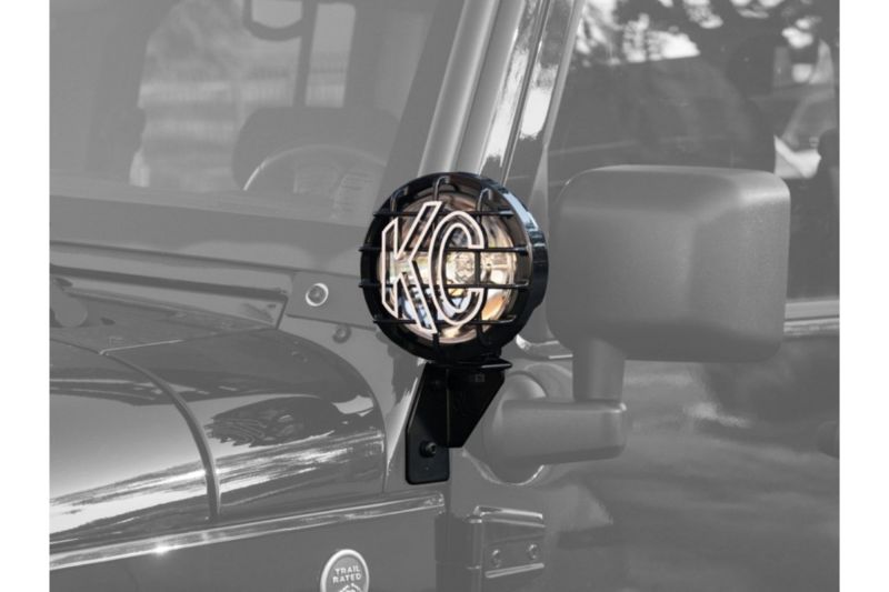KC HiLiTES Bracket Set - Light Mount - Windshield - Side Mount- Pair - for 07-18 Jeep JK