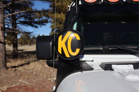 KC HiLiTES Cover - 6 Inch Vinyl Black with Yelllow KC Soft (pr)