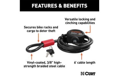 Multi-Use Cable Lock (6 x 3/8" Cable, Vinyl-Coated Braided Steel)