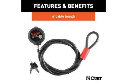 Multi-Use Cable Lock (6 x 3/8" Cable, Vinyl-Coated Braided Steel)