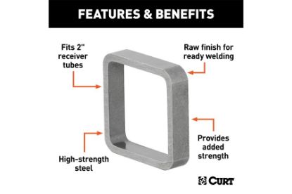 Raw Steel Receiver Tube Reinforcement Collar (Fits 2" Receiver)