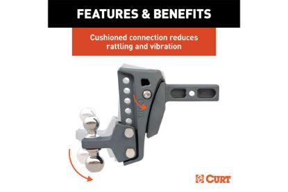 Rebellion XD Adjustable Cushion Hitch (2" Shank, 2", 2-5/16" Balls, 15K)