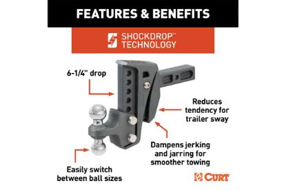 Rebellion XD Adjustable Cushion Hitch (2" Shank, 2", 2-5/16" Balls, 15K)