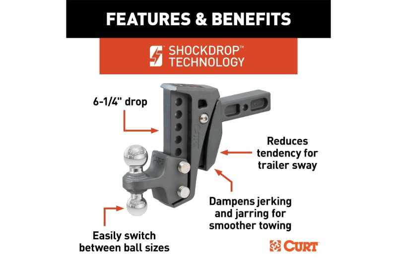 Rebellion XD Adjustable Cushion Hitch (2" Shank, 2", 2-5/16" Balls, 15K)