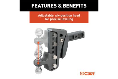 Rebellion XD Adjustable Cushion Hitch (2" Shank, 2", 2-5/16" Balls, 15K)