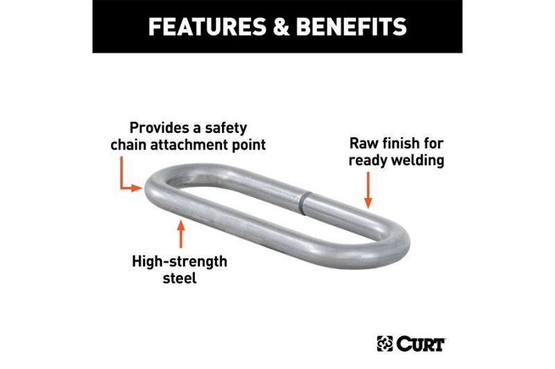 Raw Steel Weld-On Safety Chain Loop (10,000 lbs. Capacity)