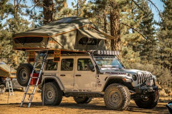 ROAM Vagabond Rooftop Tent - XL - Forest Orange - With Annex