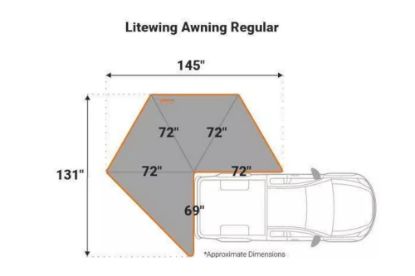 Roofnest Litewing Awning - 2.5m - Driver Side