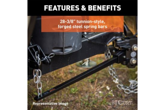 Short Trunnion Bar Weight Distribution Hitch with Sway Control (10-15K, 28-3/8")