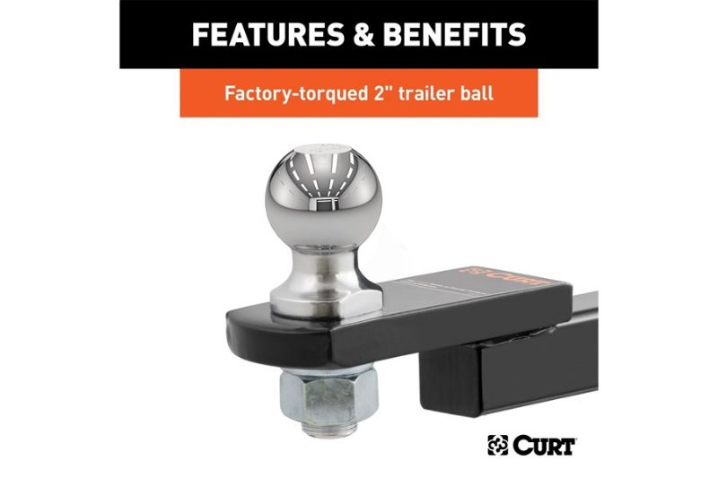 Towing Starter Kit with 2" Ball (1-1/4" Shank, 3,500 lbs, 3/4" Rise)