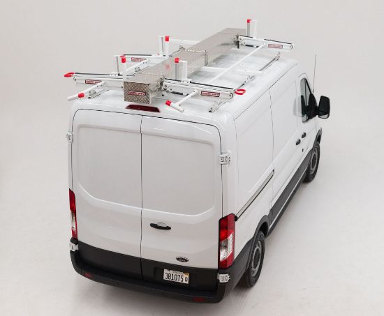 Picture of Weather Guard EZGLIDE2™ Extended Drop-Down for Mid-Roof/High-Roof Van Short Ladder Dual Drop-down kit w/Cross Member