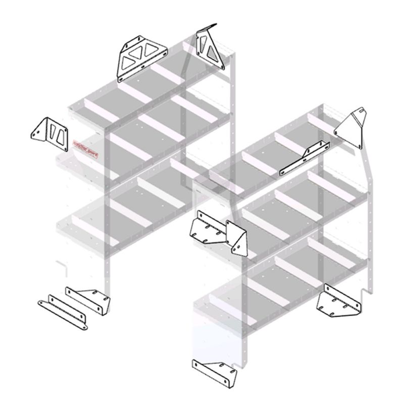 weather guard ram promaster city 36in shelving mounting kit