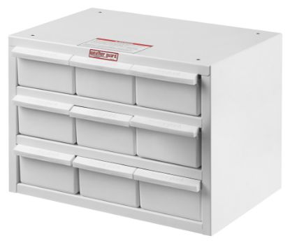 weather guard parts cabinet 9 bin 16 in x 12 in x 12 in