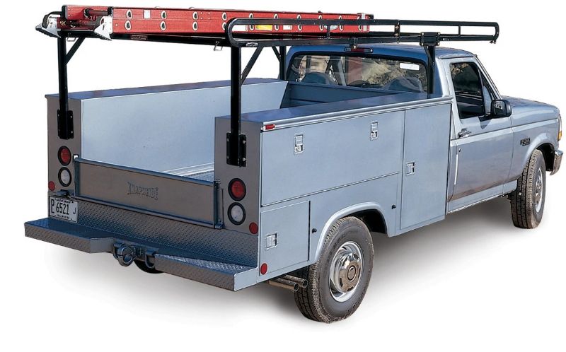 weather guard service body rack steel gloss black finish