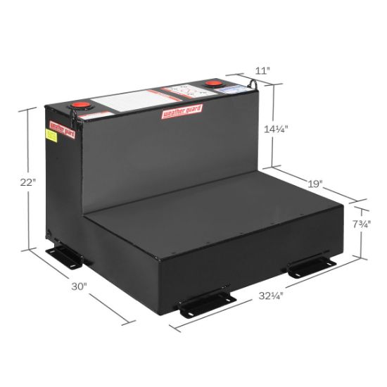 weather guard transfer tank mini l shape 50 gallon steel gloss black finish