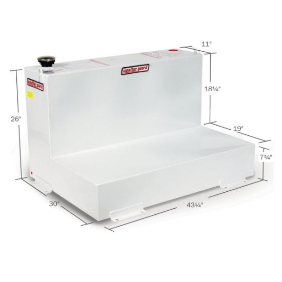 weather guard transfer tank l shape 75 gallon steel white finish