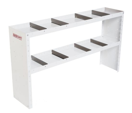 weather guard heavy duty adjustable 2 shelf unit 60 in x 34 in x 13 12 in