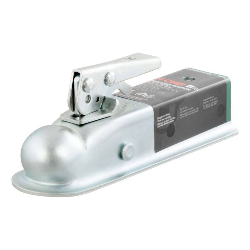 2 straight tongue coupler with posi lock 2 channel 3500 lbs zinc