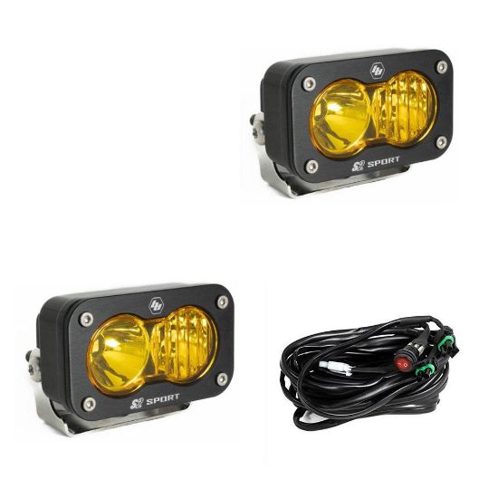 baja designs led work light amber lens driving combo pattern pair s2 sport