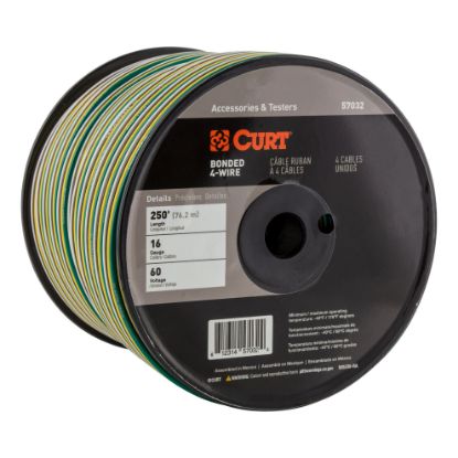 Picture of Curt Automotive Primary Wire, 4-Bond White, Brown, Yellow, Green 250' Spool