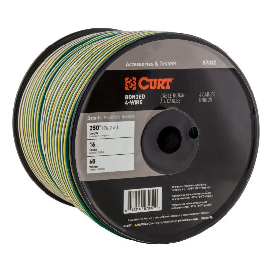 curt automotive primary wire 4 bond white brown yellow green 250 spool