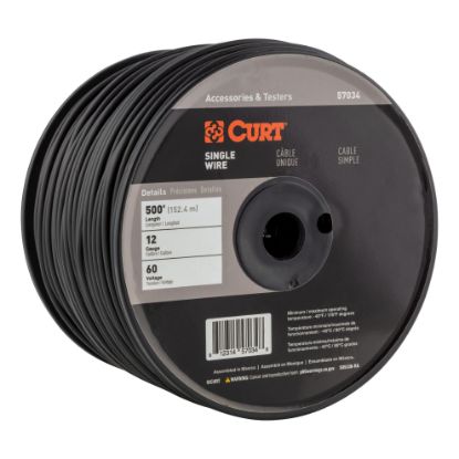 Picture of Curt Automotive Primary Wire, Black 500' Spool