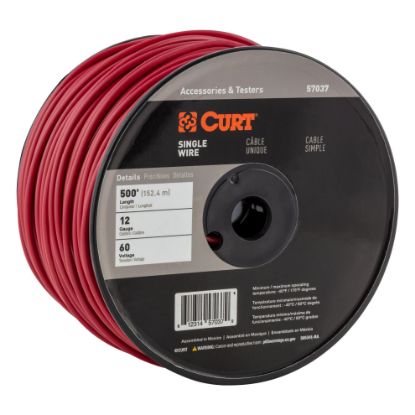Picture of Curt Automotive Primary Wire, Red 500' Spool
