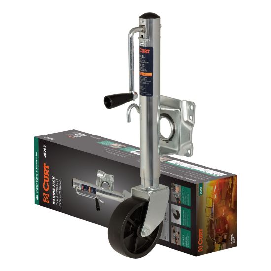 curt marine trailer jack with 6 wheel 1000 lbs 10 travel packaged