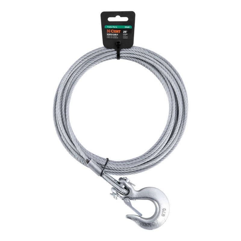 Picture of Curt 25' Winch Cable with Snap Hook (4,200 lbs.) - 29460