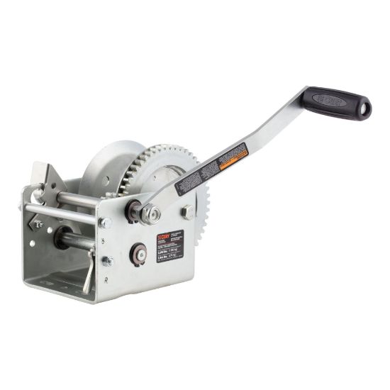 Picture of Curt Hand-Crank 2-Speed Winch, 2,600 lbs, 12.7:1 Low Gear Ratio, 10.6 in Handle