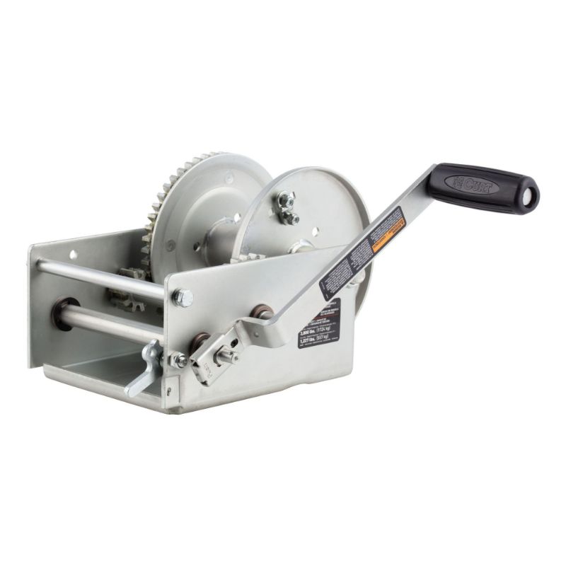 Picture of Curt Hand-Crank 2-Speed Winch, 3,800 lbs, 15.8:1 Low Gear Ratio, 9.6" Handle - 29538