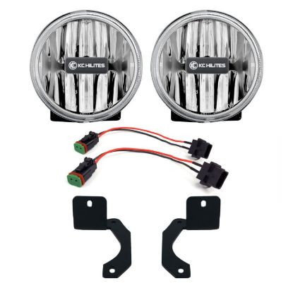 Picture of KC HiLiTES 4 Inch Gravity LED G4 - 2-Light System - SAE, ECE - 10W Fog Beam - for 18-23 Jeep JL, JT Steel Bumper