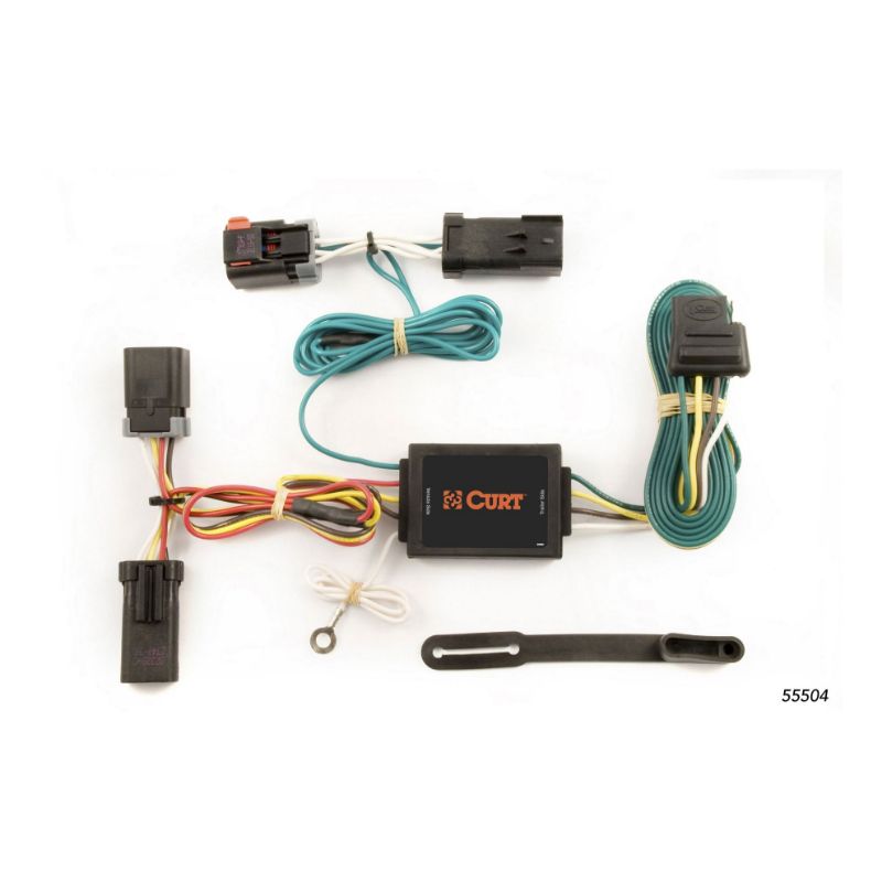Picture of Curt Custom Wiring Harness, 4-Way Flat Output, Select Dodge Ram 1500, 2500, 3500 - 55504