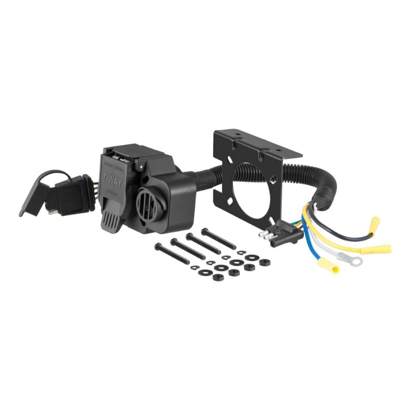 Picture of Curt Dual-Output Adapter with Backup Alarm (4-Way Flat to 7-Way RV Blade Trailer) - 57102