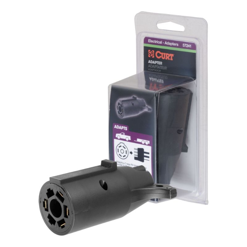 Picture of Curt Electrical Adapter (7-Way RV Blade Vehicle to 4-Flat Trailer, Packaged) - 57241