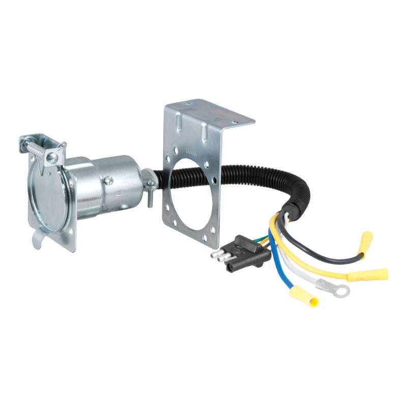 Picture of Curt Electrical Adapter with Bracket (4-Way Flat Vehicle to 7-Way RV Blade Trailer) - 57185
