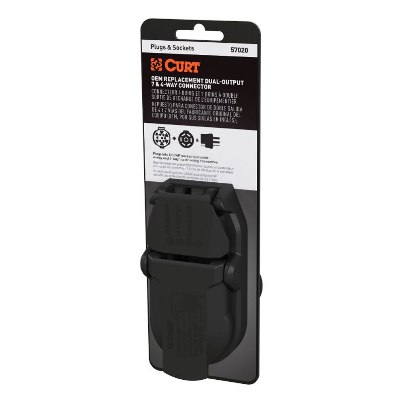 Picture of Curt OEM Replacement Dual-Output 7 & 4-Way Connector (Plugs into Any USCAR) - 57020