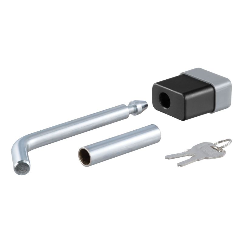 Picture of Curt 1/2" Hitch Lock with 5/8" Adapter (1-1/4" or 2" Receiver, Deadbolt, Chrome) - 23024