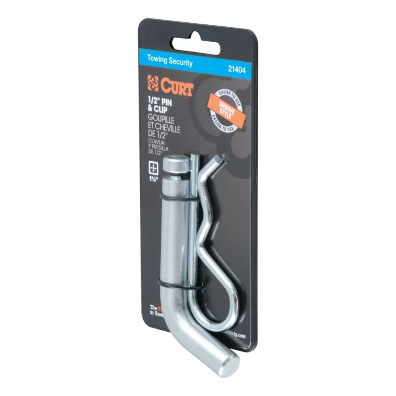 Picture of Curt 1/2" Hitch Pin with Groove (1-1/4" Receiver, Zinc, Packaged) - 21404