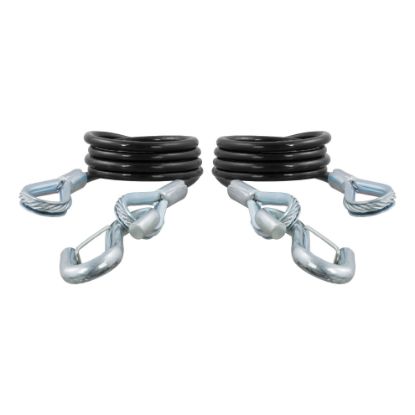 Picture of Curt 43-7/8" Safety Cables with 2 Snap Hooks (3,500 lbs, Vinyl-Coated, 2-Pack) - 80136