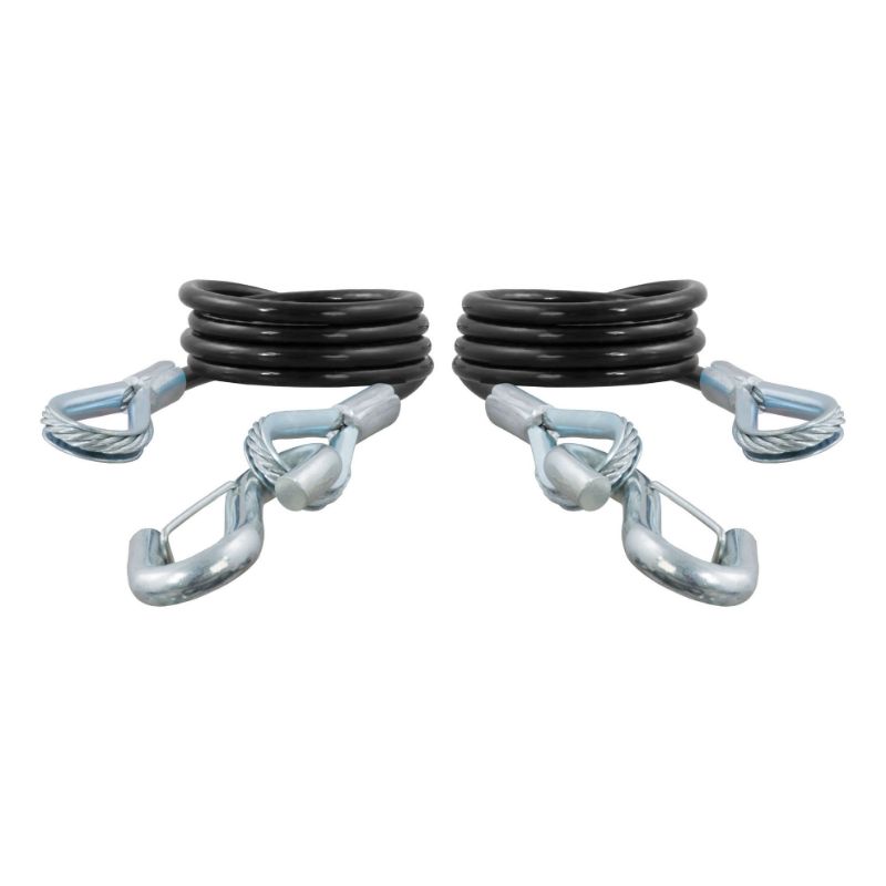 Picture of Curt 43-7/8" Safety Cables with 2 Snap Hooks (3,500 lbs, Vinyl-Coated, 2-Pack) - 80136