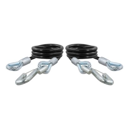 Picture of Curt 44" Safety Cables with 2 Snap Hooks (7,500 lbs, Vinyl-Coated, 2-Pack) - 80176
