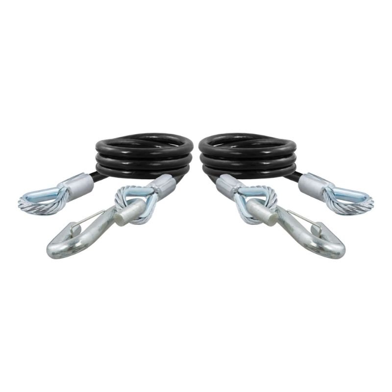 Picture of Curt 44" Safety Cables with 2 Snap Hooks (7,500 lbs, Vinyl-Coated, 2-Pack) - 80176