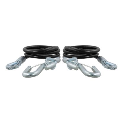 Picture of Curt 44-1/2" Safety Cables with 2 Snap Hooks (5,000 lbs, Vinyl-Coated, 2-Pack) - 80151