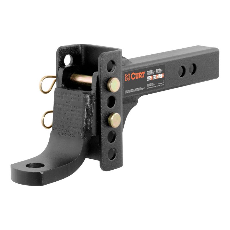 Picture of Curt Adjustable Channel Mount with 1" Ball Hole (2" Shank, 6,000 lbs., 6-3/4" Drop) - 45901