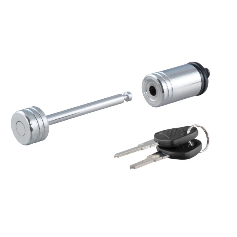 Picture of Curt Coupler Lock (1/4" Pin, 2-1/2" Latch Span, Barbell, Chrome) - 23522
